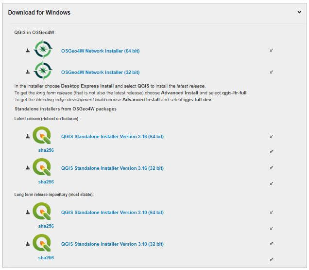 QGIS Download Packages
