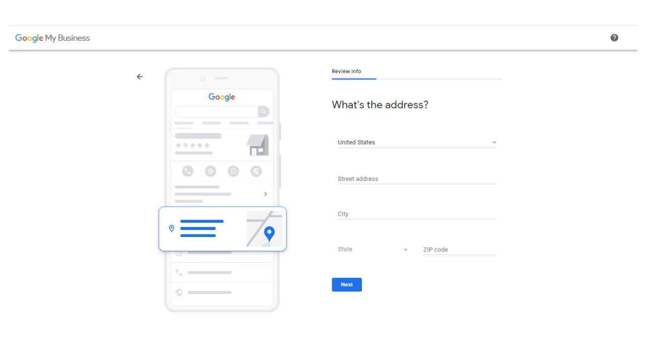 Add Complete Address of Business