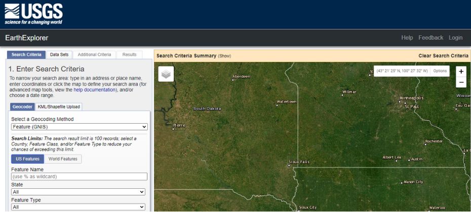 USGS Earth Explorer